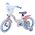 Disney Stitch Kinderfiets - Meisjes - 14 inch - Crème Koraal Blauw - Twee handremmen