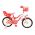 Volare Lovely Kinderfiets - Meisjes - 16 inch - Rood Wit - Twee Handremmen