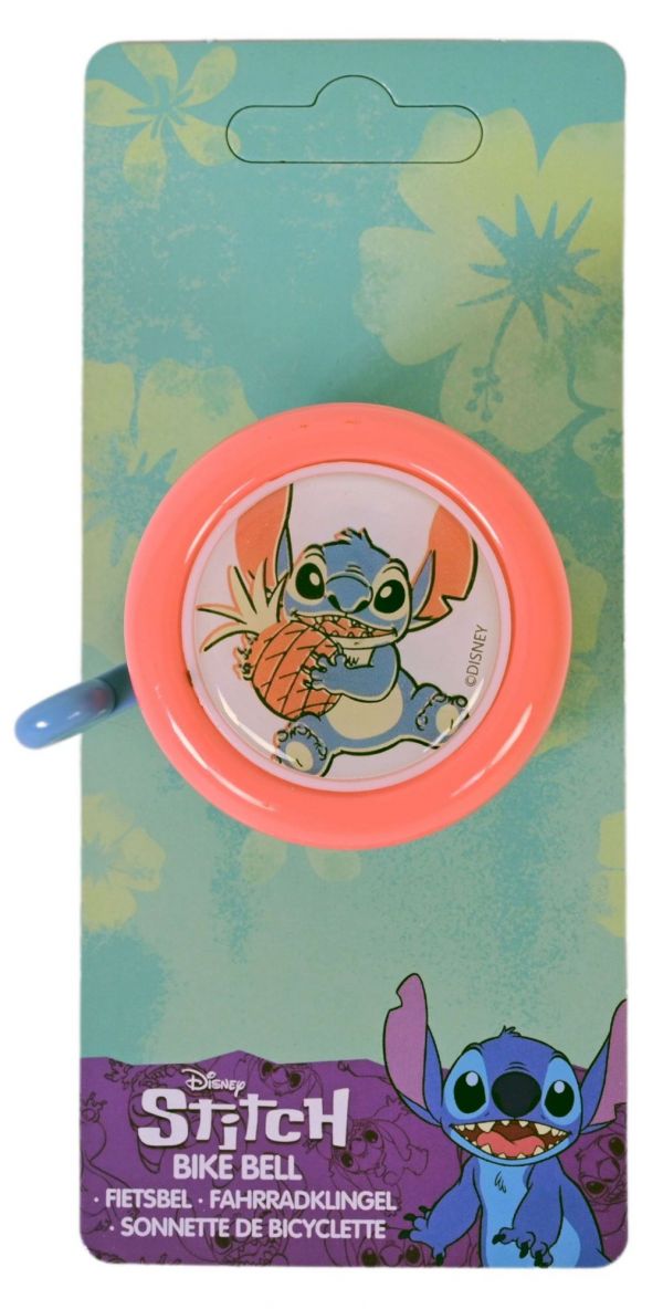 Disney Stitch Fietsbel - Roze / Koraal Blauw