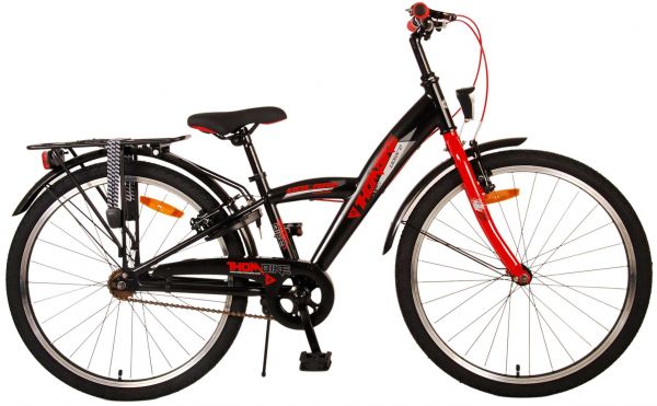 Volare Thombike Kinderfiets - Jongens - 24 inch - Zwart Rood - Twee handremmen