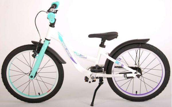 Volare Glamour Kinderfiets - Meisjes - 18 inch - Wit/Mint Groen - Prime Collection