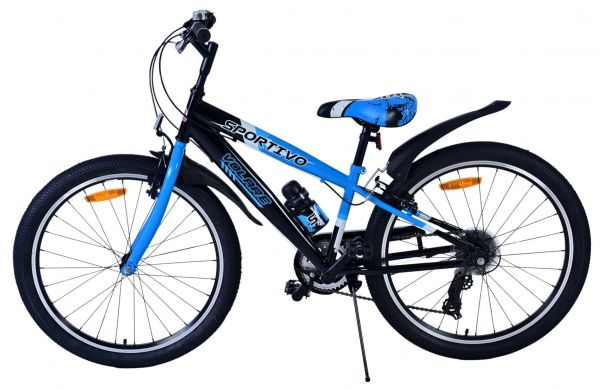 Volare Sportivo Kinderfiets - Jongens - 24 inch - 7 Speed - Zwart Blauw