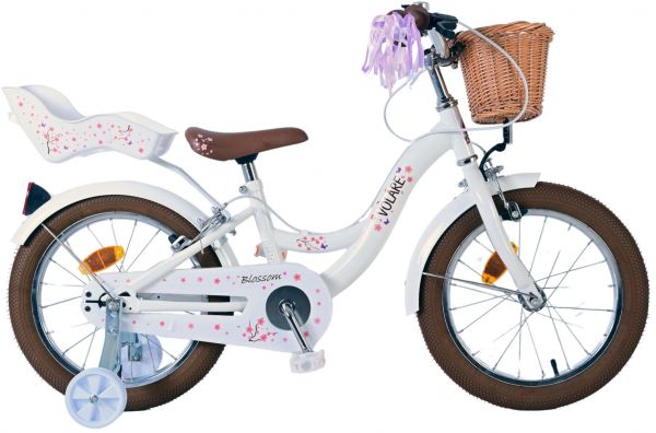 Volare Blossom Kinderfiets - Meisjes - 16 inch - Wit - Twee Handremmen