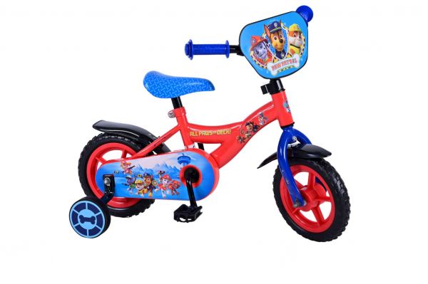 Paw Patrol Kinderfiets - Jongens - 10 inch - Rood/Blauw - Doortrapper