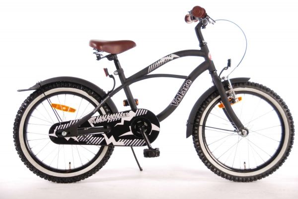 Volare Black Cruiser Kinderfiets - Jongens - 18 inch - Zwart - 95% afgemonteerd