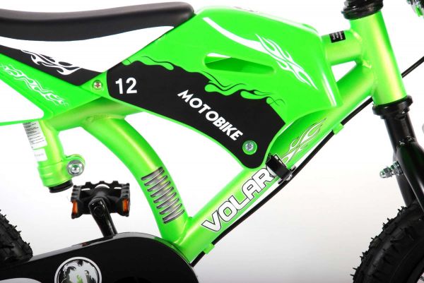 Volare Motorbike Kinderfiets - Jongens - 12 inch - Groen - Twee handremmen