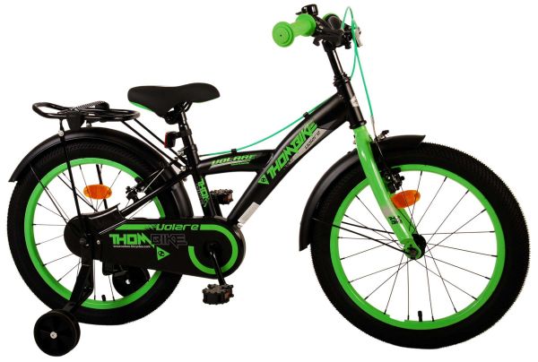 Volare Thombike Kinderfiets - Jongens - 18 inch - Zwart Groen - Twee handremmen