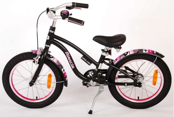 Volare Miracle Cruiser Kinderfiets - Meisjes- 16 inch - Mat Zwart - Prime Collection