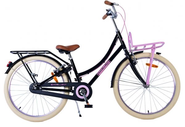 Volare Excellent Kinderfiets - Meisjes - 24 inch - Zwart - Twee handremmen