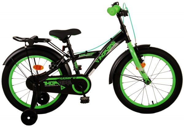 Volare Thombike Kinderfiets - Jongens - 18 inch - Zwart Groen - Twee handremmen