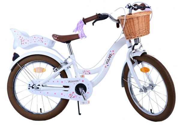 Volare Blossom Kinderfiets - Meisjes - 18 inch - Wit - Twee handremmen