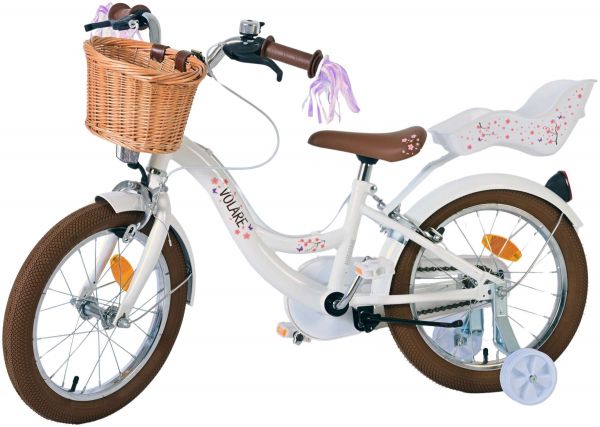 Volare Blossom Kinderfiets - Meisjes - 16 inch - Wit - Twee Handremmen