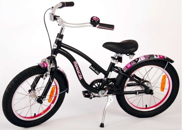 Volare Miracle Cruiser Kinderfiets - Meisjes- 16 inch - Mat Zwart - Prime Collection