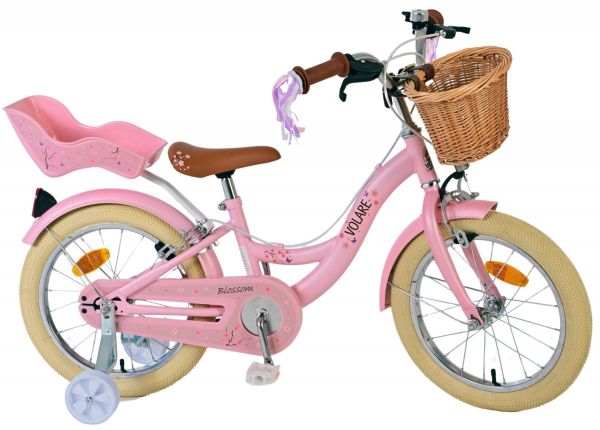 Volare Blossom Kinderfiets - Meisjes - 16 inch - Roze - Twee Handremmen