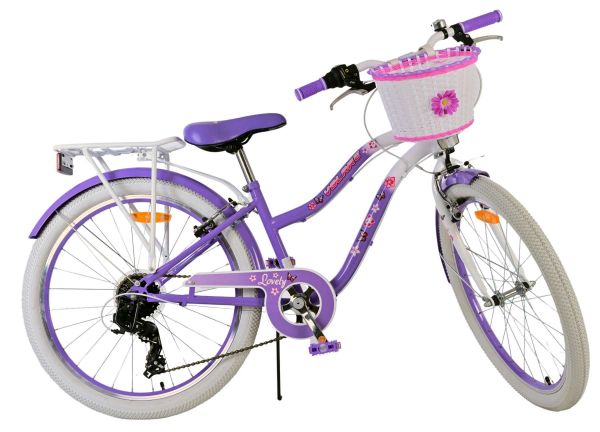 Volare Lovely Kinderfiets - Meisjes - 24 inch - Paars - 7 Versnellingen