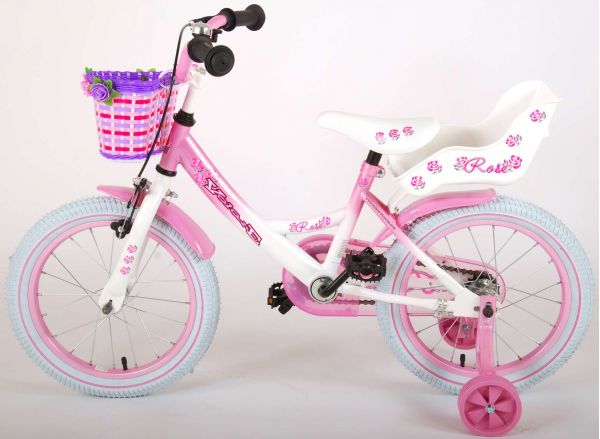 Volare Rose Kinderfiets - Meisjes - 16 inch - Roze/Wit - 95% afgemonteerd