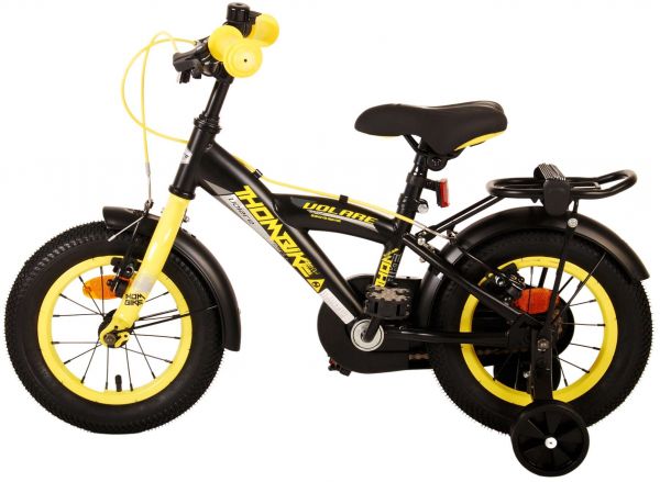 Volare Thombike Kinderfiets - Jongens - 12 inch - Zwart Geel - Twee Handremmen