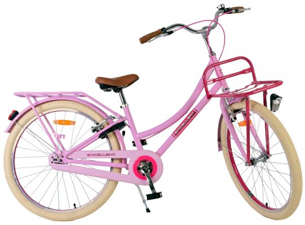 Volare Excellent Kinderfiets - Meisjes - 24 inch - Roze- Twee handremmen