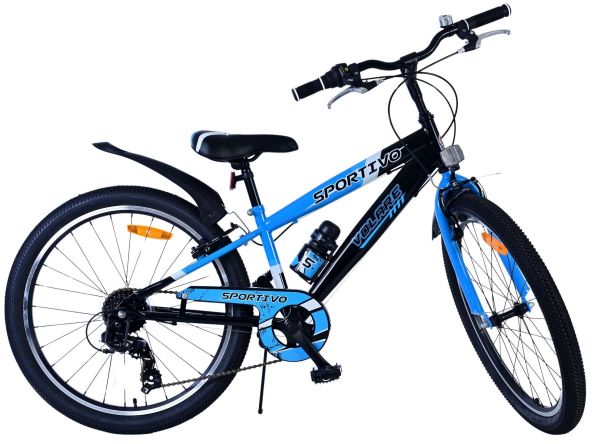 Volare Sportivo Kinderfiets - Jongens - 24 inch - 7 Speed - Zwart Blauw