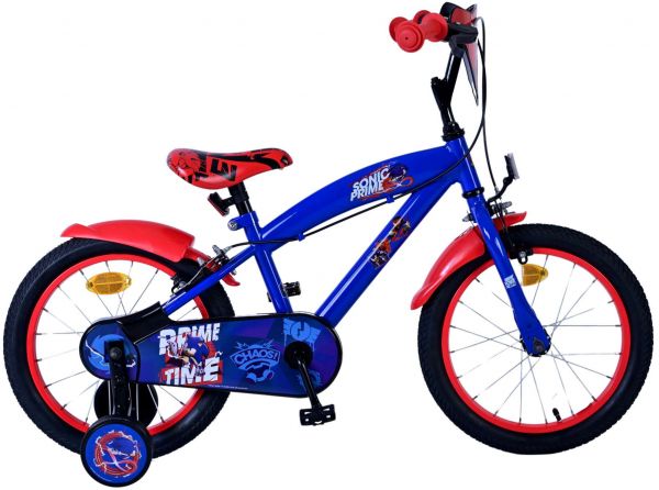 Sonic Prime Kinderfiets - Jongens - 16 inch - Blauw Rood - Twee handremmen