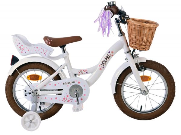 Volare Blossom Kinderfiets - Meisjes - 14 inch - Wit