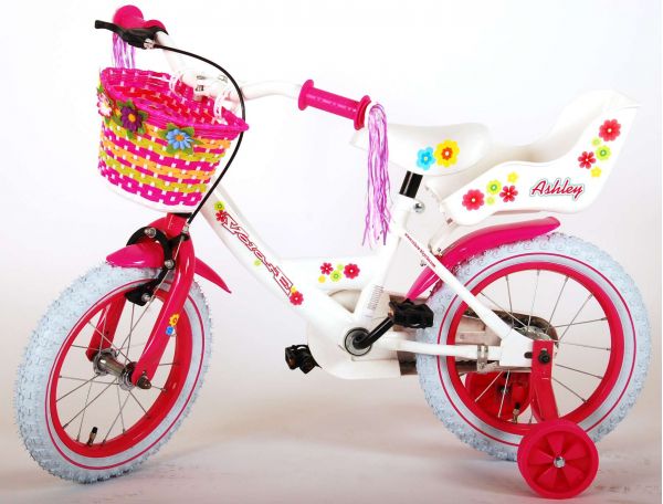 Volare Ashley Kinderfiets - Meisjes - 14 inch - Wit - 95% afgemonteerd