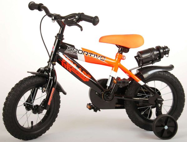 Volare Sportivo Kinderfiets - Jongens - 12 inch - Neon Oranje/Zwart - 95% afgemonteerd