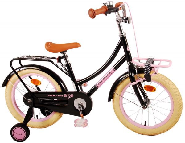 Volare Excellent Kinderfiets - Meisjes - 16 inch - Zwart - 95% afgemonteerd