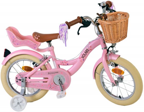 Volare Blossom Kinderfiets - Meisjes - 14 inch - Roze - Twee Handremmen