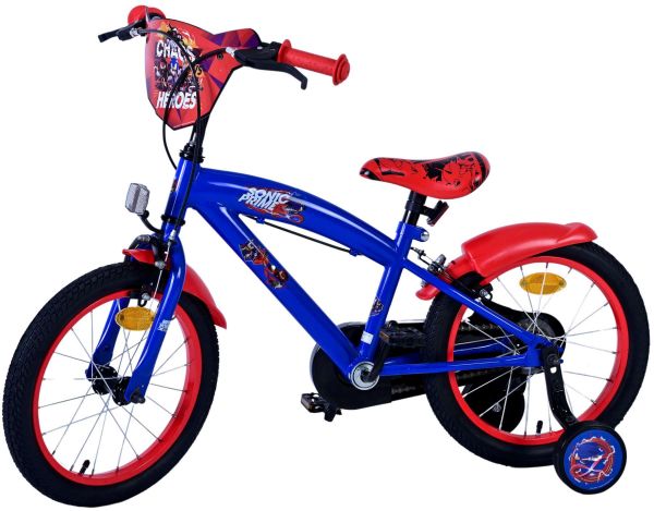 Sonic Prime Kinderfiets - Jongens - 16 inch - Blauw Rood - Twee handremmen