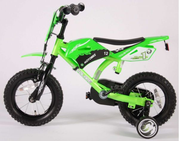 Volare Motorbike Kinderfiets - Jongens - 12 inch - Groen - 95% afgemonteerd