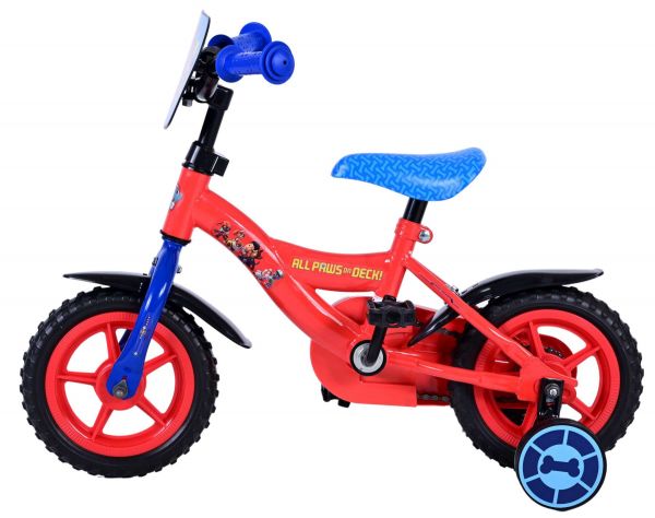 Paw Patrol Kinderfiets - Jongens - 10 inch - Rood/Blauw - Doortrapper