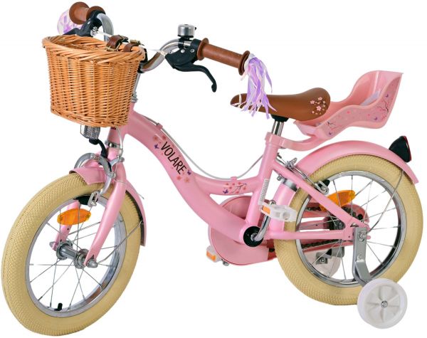 Volare Blossom Kinderfiets - Meisjes - 14 inch - Roze - Twee Handremmen