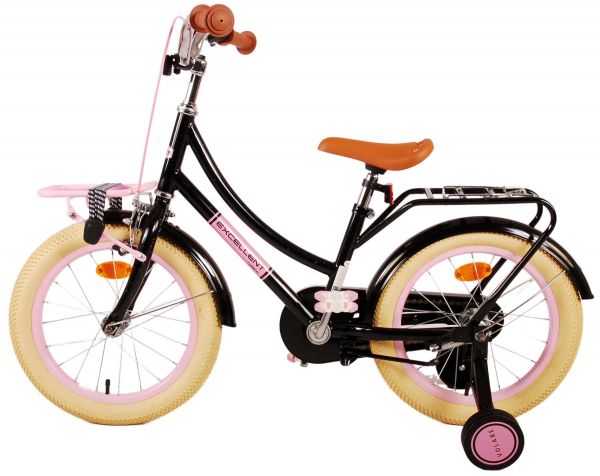 Volare Excellent Kinderfiets - Meisjes - 16 inch - Zwart - 95% afgemonteerd