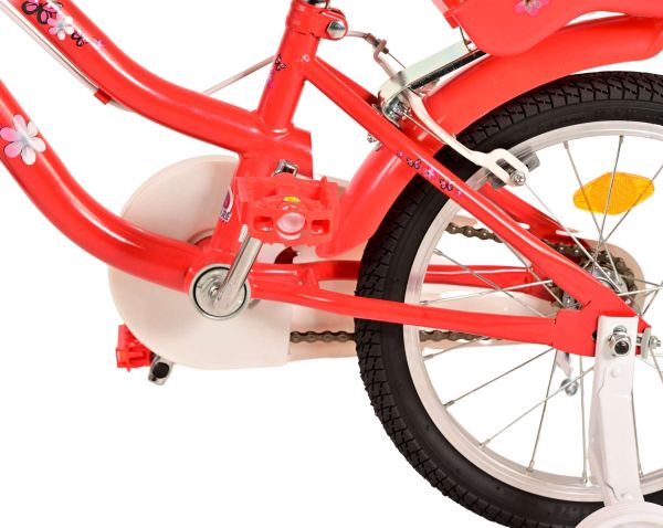 Volare Lovely Kinderfiets - Meisjes - 16 inch - Rood Wit - Twee Handremmen