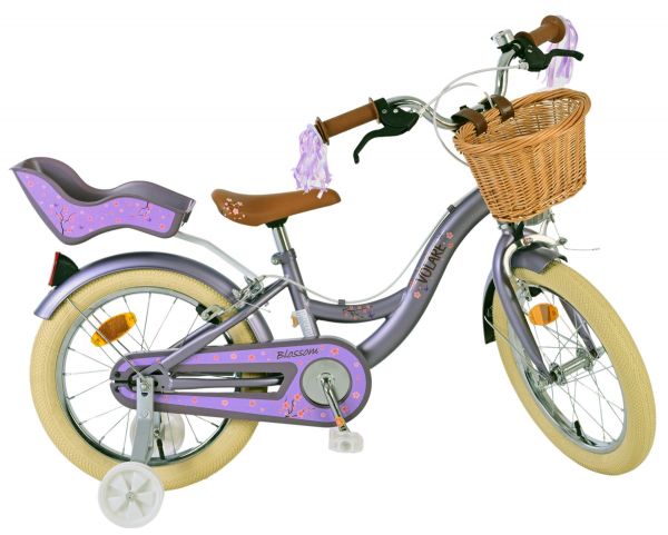 Volare Blossom Kinderfiets - Meisjes - 16 inch - Paars - Twee Handremmen