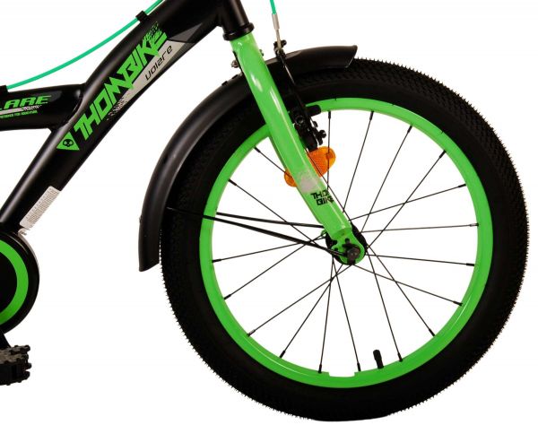 Volare Thombike Kinderfiets - Jongens - 18 inch - Zwart Groen - Twee handremmen