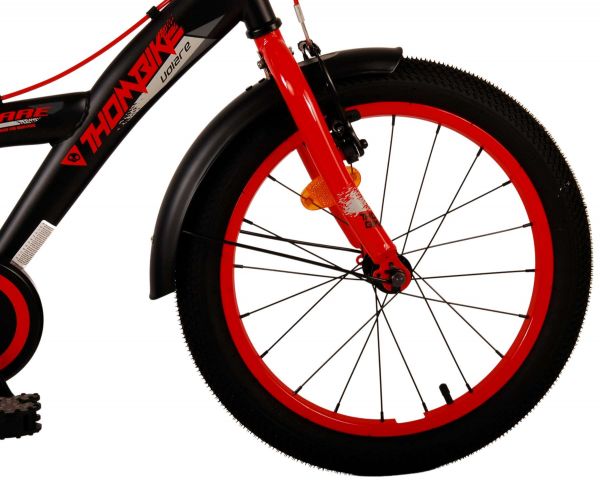 Volare Thombike Kinderfiets - Jongens - 18 inch - Zwart Rood - Twee handremmen