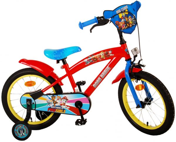 Paw Patrol Kinderfiets - Jongens - 16 inch - Rood Blauw