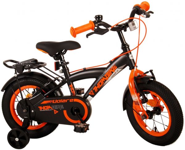 Volare Thombike Kinderfiets - Jongens - 12 inch - Zwart Oranje - Twee Handremmen