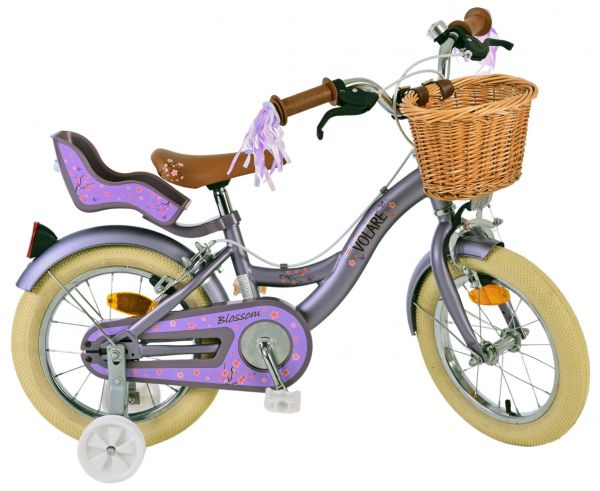 Volare Blossom Kinderfiets - Meisjes - 14 inch - Paars - Twee Handremmen