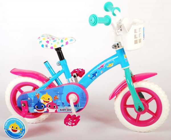 Ocean Kinderfiets - Unisex - 10 inch - Roze Blauw - Doortrapper