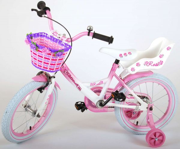 Volare Rose Kinderfiets - Meisjes - 16 inch - Roze/Wit - 95% afgemonteerd