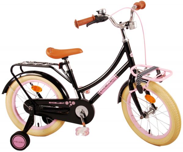 Volare Excellent Kinderfiets - Meisjes - 16 inch - Zwart - 95% afgemonteerd