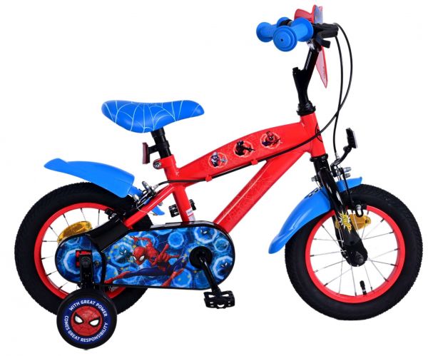 Ultimate Spider-Man Kinderfiets - Jongens - 12 inch - Blauw/Rood - Twee handremmen