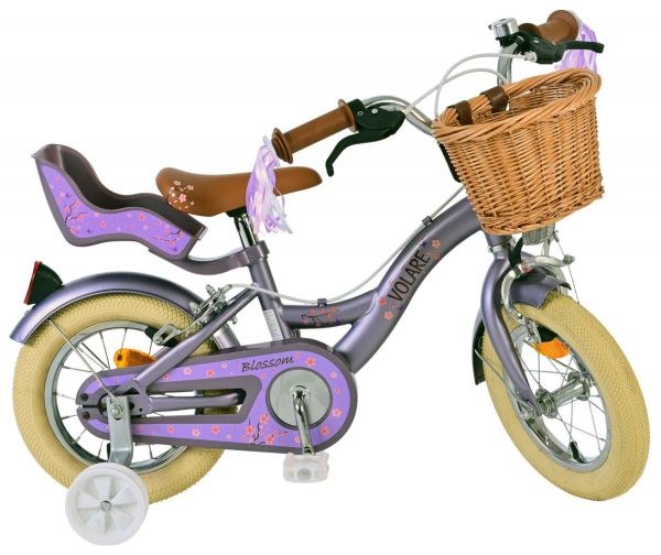 Volare Blossom Kinderfiets - Meisjes - 12 inch - Paars - Twee handremmen