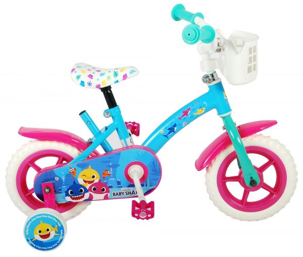 Ocean Kinderfiets - Unisex - 10 inch - Roze Blauw - Doortrapper