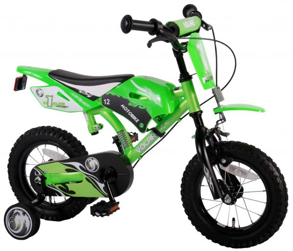 Volare Motorbike Kinderfiets - Jongens - 12 inch - Groen - Twee handremmen