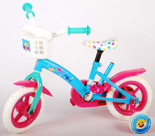 Ocean Kinderfiets - Unisex - 10 inch - Roze Blauw - Doortrapper