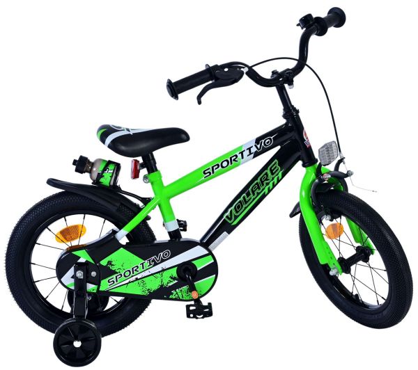 Volare Sportivo Kinderfiets - Jongens - 14 inch - Groen Zwart